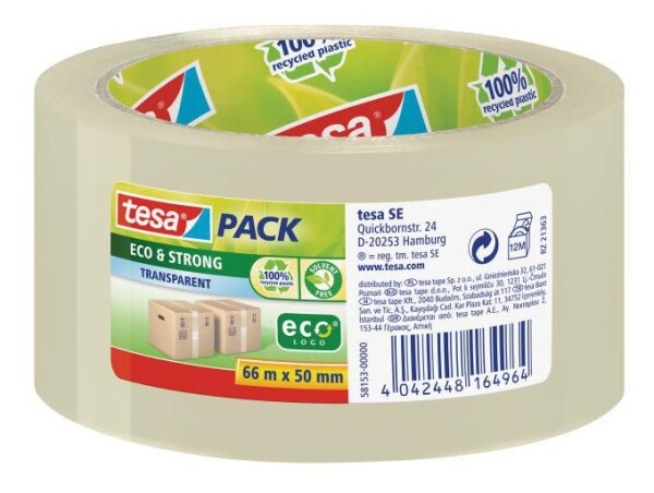 TESA pack Eco & Strong 66m 50mm transparent