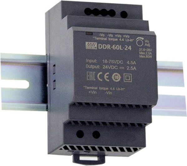 MEAN WELL DDR-60G-15 Hutschienen-DC/DC-Wandler (DIN-Rail) 15 V/DC 4 A 60 W 1 x