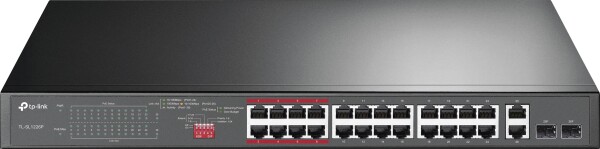 TP-LINK 24-Port 10/100 Mbps + 2-Port Gigabit Rackmount Switch with 24-Port PoE+