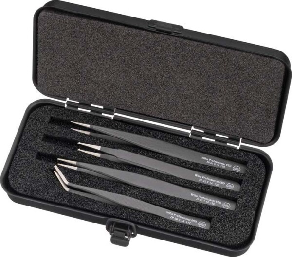 WIHA Pinzetten-Set 4teilig Spitz, Flach-breit, Abgerundet Wiha 32349