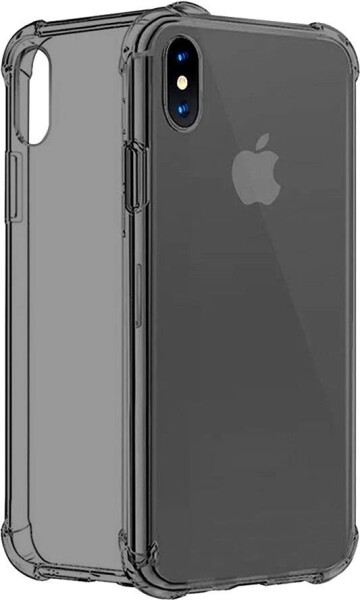 CYOO - Four Coners Silikon Cover / Handyhülle - Apple iPhone XS Max - Transparent / Schwarz