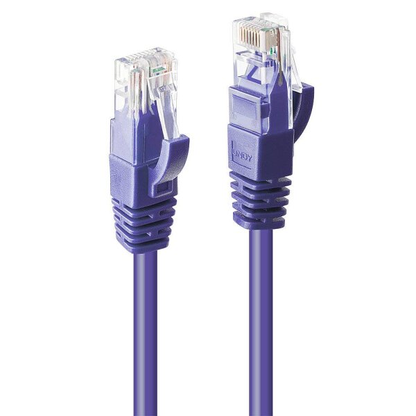 LINDY 15m Cat.6 U/UTP Kabel violett RJ45 Stecker 250MHz Kupfer