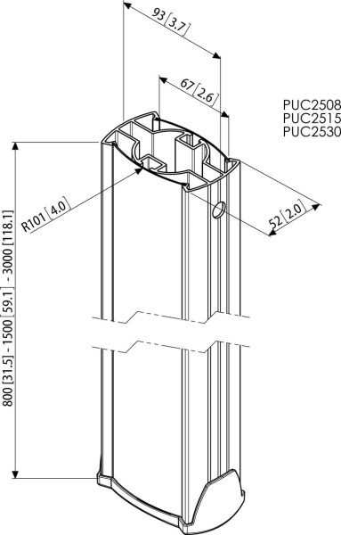 VOGELS Deckenprofil Passend für Serie: Vogels modulares Display-Deckenhalterungssystem Connect-it Vo