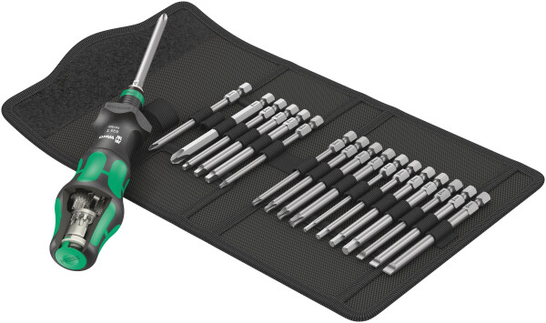 WERA Kompakt Turbo Imperial 1 05057483001 Bit-Set 15teilig 1/4"" (6.3 mm) inkl. Bithalter-Schrau