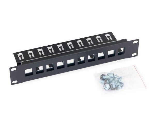 TRITON 10"" Patchpanel, Triton RAB-PP-X03-C1, Leerblech für max. 10 Keystone-Module, schwarz