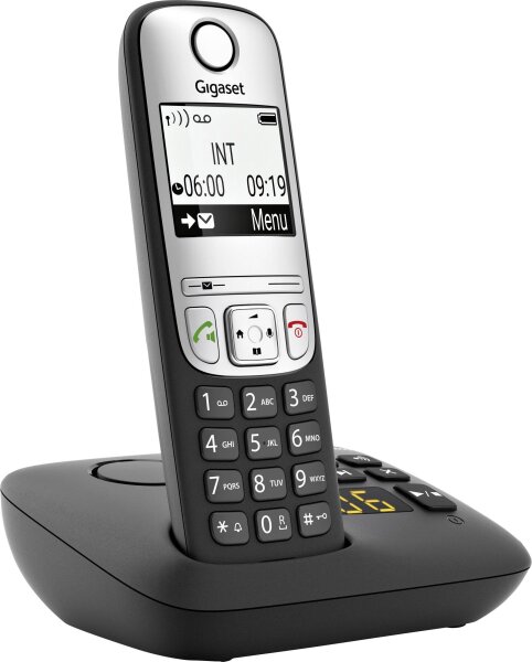 GIGASET A690A Schnurloses Telefon analog Freisprechen, mit Basis, Wahlwiederholung Schwarz