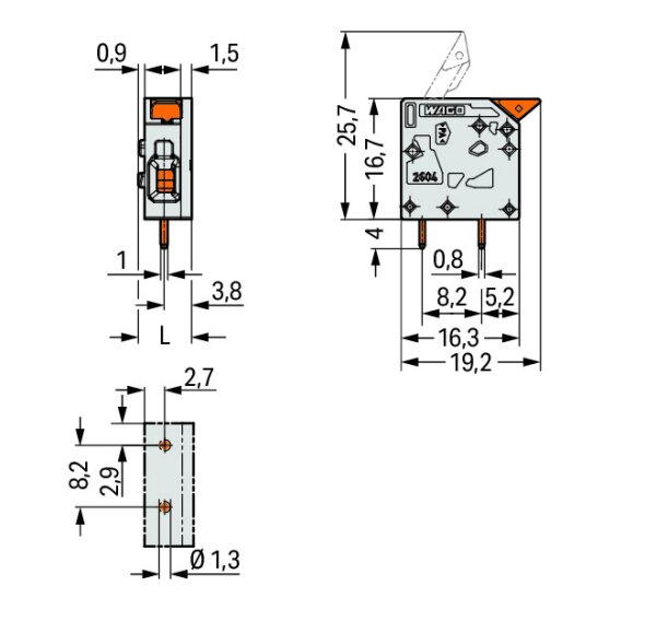 WAGO 2604-1101 Printklemme 4 mm² Polzahl 1 1 St.