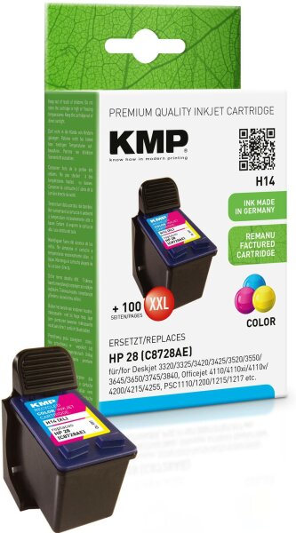 KMP H14 Farbe (Cyan, Magenta, Gelb) wiederaufbereitet Tintenpatrone