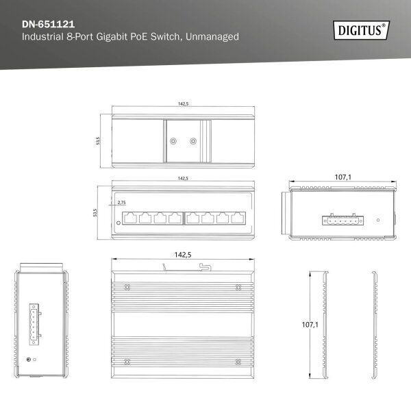 DIGITUS 8-Port Gigabit PoE Switch