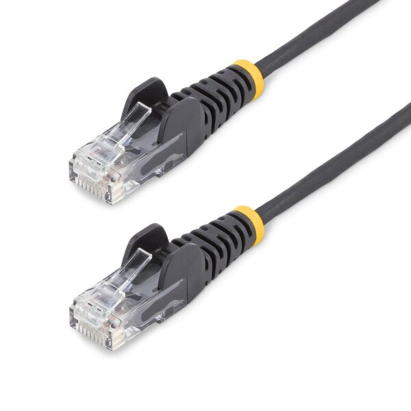 STARTECH.COM 0.5m Cat6-Kabel - Schlankes Cat6-Patchkabel - Schwarz