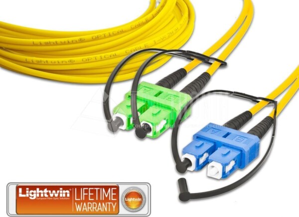 LIGHTWIN LWL-Duplexpatchkabel, Singlemode 9/125µm, SC/APC-SC, 2.0m, 2.0 Meter LWL Patchkabel (LDP-09