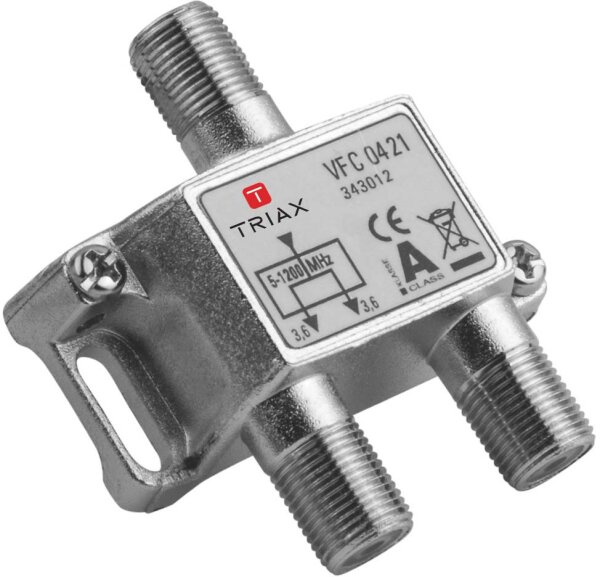 TRIAX Sat-Verteiler Sat-F-Splitter 4.1 dB / 5-1218 MHz - 2 Ausgänge