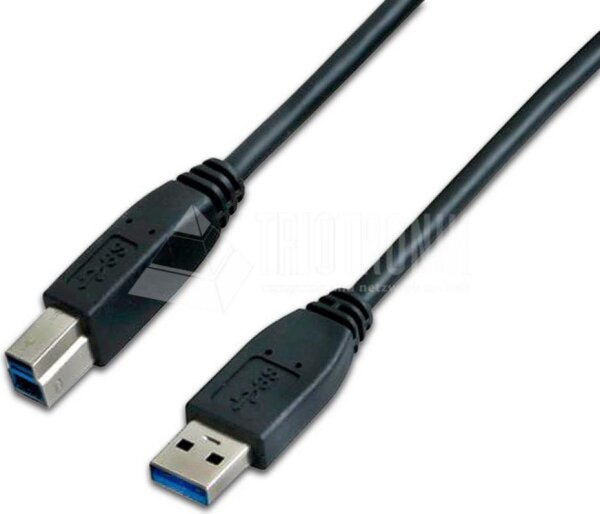 WIREWIN USB 3.0 Kabel, A-Stecker/B-Stecker, schwarz USB (USB 3.0 A-B MM 0.5 SW)