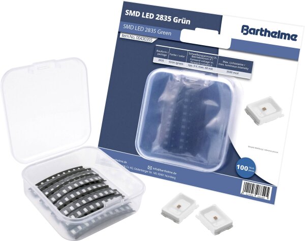 BARTHELME SMD-LED 2835 Grün 1500 mcd 120 ° 60 mA 3 V Bulk