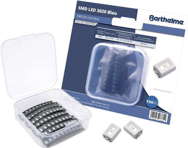 BARTHELME SMD-LED 3020 Blau 300 mcd 120 ° 20 mA 3 V Bulk