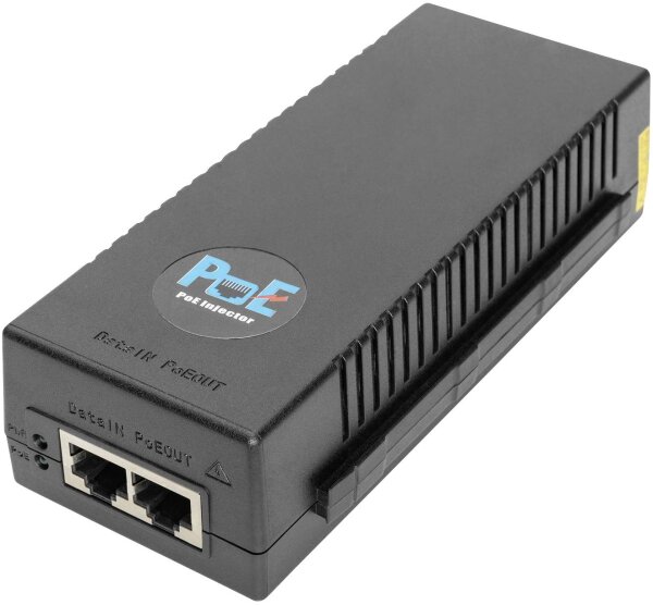 DIGITUS DN-95108 10 Gigabit Ethernet PoE+ Injector 802.3at Power Pins3/6+ 1/2- 30W