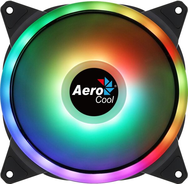 AEROCOOL Duo 14 Computergehäuse Ventilator 14 cm Schwarz (AEROPGSDUO14ARGB-6P)