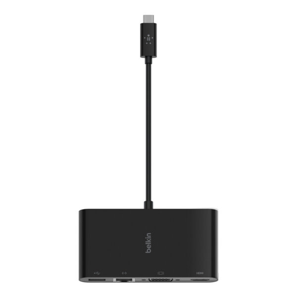 BELKIN USB-C auf Gigabit-Ethern. HDMI/VGA/USB-A-Adapter, schwarz