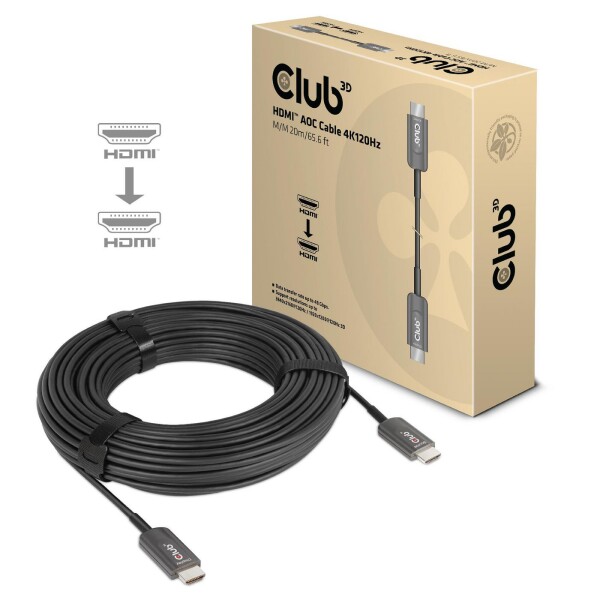 CLUB3D HDMI-Kabel A -> A 2.1 aktiv opt. 4K120Hz UHD 20 Meter retail