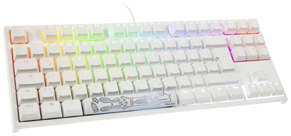 DUCKYCHANNEL Ducky ONE 2 TKL PBT Gaming Tastatur, MX-Speed-Silver, RGB LED - weiß