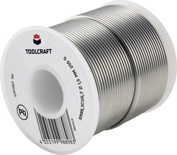 TOOLCRAFT Lötzinn, bleifrei Sn99.3Cu0.7 250 g