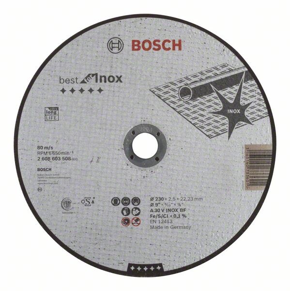 BOSCH Accessories 2608603508 2608603508 Trennscheibe gerade 230 mm 22.23 mm 1 St.