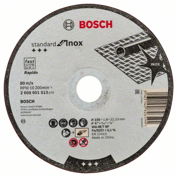 BOSCH Accessories 2608601513 2608601513 Trennscheibe gerade 150 mm 22.23 mm 1 St.