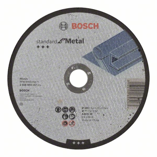 BOSCH Trennscheibe gerade 2608603167 Standard f.Metal A 30 S BF 180mm 3,0mm