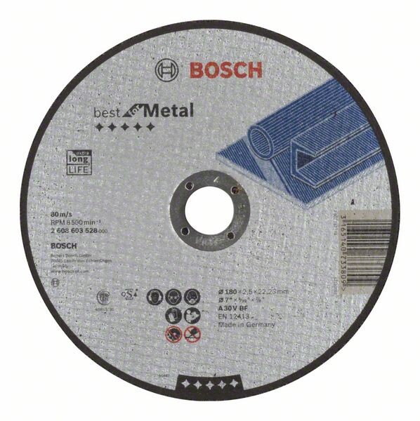 BOSCH Accessories 2608603528 2608603528 Trennscheibe gerade 180 mm 22.23 mm 1 St.