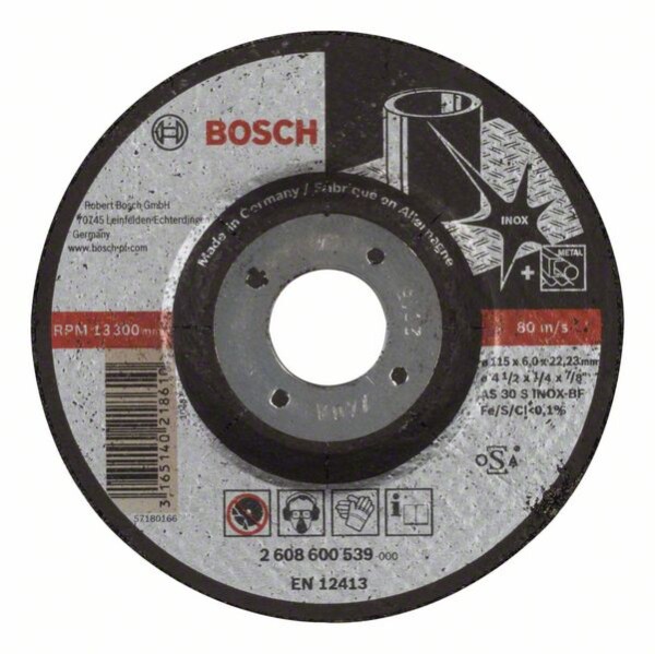 BOSCH Accessories 2608600539 Schruppscheibe gekröpft 115 mm 22.23 mm 1 St.