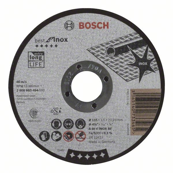 BOSCH Accessories 2608603494 2608603494 Trennscheibe gerade 115 mm 22.23 mm 1 St.