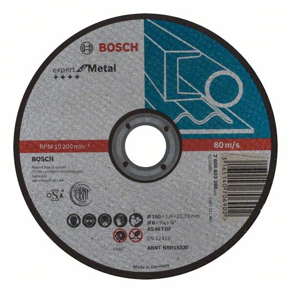 BOSCH Accessories 2608603398 2608603398 Trennscheibe gerade 150 mm 22.23 mm 1 St.