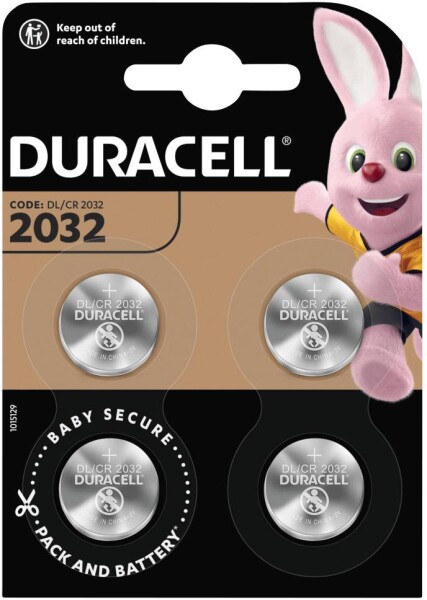 DURACELL Batterie Lithium, Knopfzelle, CR2032, 3V