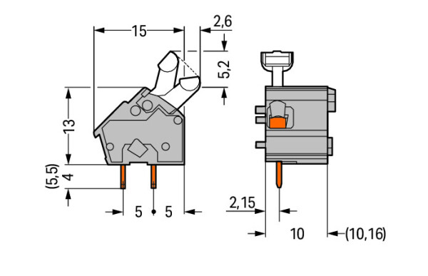 WAGO Federkraftklemmblock 2.50 mm² Polzahl 1 256-767 WAGO Hellgrün 300 St.