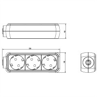 BACHMANN 3-f. Steckdosenleiste 1,4 m, weiss 1,5mm²