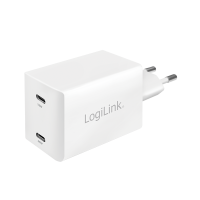 LOGILINK USB Steckdosenadapter 2 x USB-C-Port,48W,GaN...