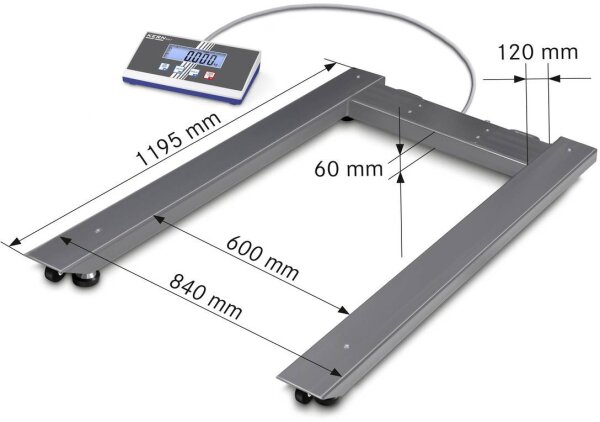 KERN & SOHN Kern UIB 3T-3 UIB 3T-3 Palettenwaage Wägebereich (max.) 3 t Ablesbarkeit 1000 g batterie