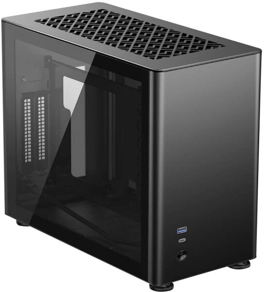 JONSBO A4 Mini-ITX Gehäuse Tempered Glass - schwarz - Gehäuse (A4 Black)