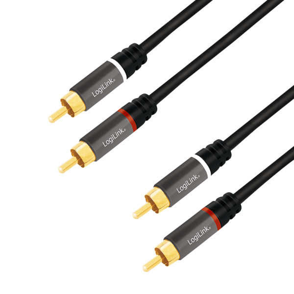 LOGILINK Audiokabel 2x Cinch -> 2x Cinch RCA 2.0m, black