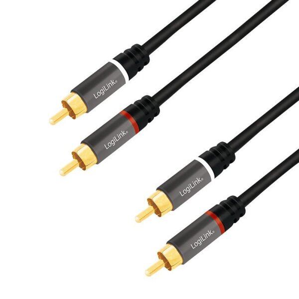 LOGILINK Audiokabel 2x Cinch -> 2x Cinch RCA 5.0m, black