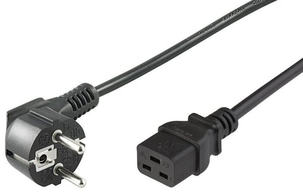 MICROCONNECT PE07719005 Stromkabel Schwarz 0,5 m CEE7/7 C19-Koppler (PE07719005)