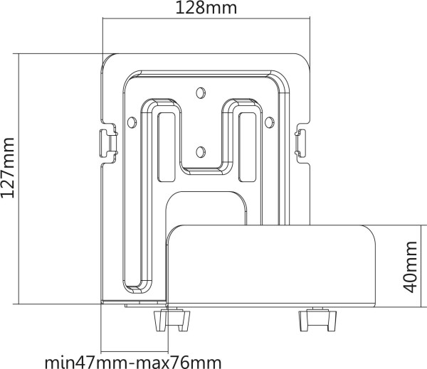 INTOS ELECTRONIC InLine Halterung für Mediageräte / Streaming-Boxen, 47-76mm