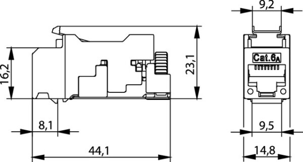 TELEGÄRTNER TG AMJ-S Modul Cat.6A J00029A2001 (tiefgest.n.ISO/IEC) T568B, VE= 6x2e