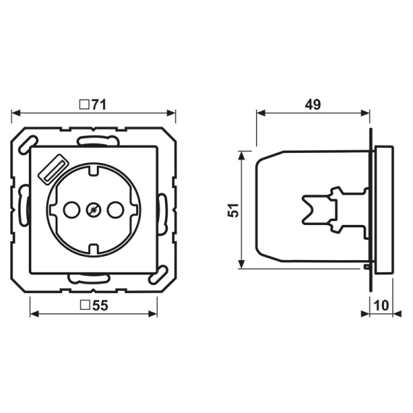 JUNG SCHUKOsteckdose m.USB A1520-18ASWM Typ A