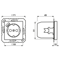 JUNG SCHUKOsteckdose m.USB A1520-18ASWM Typ A