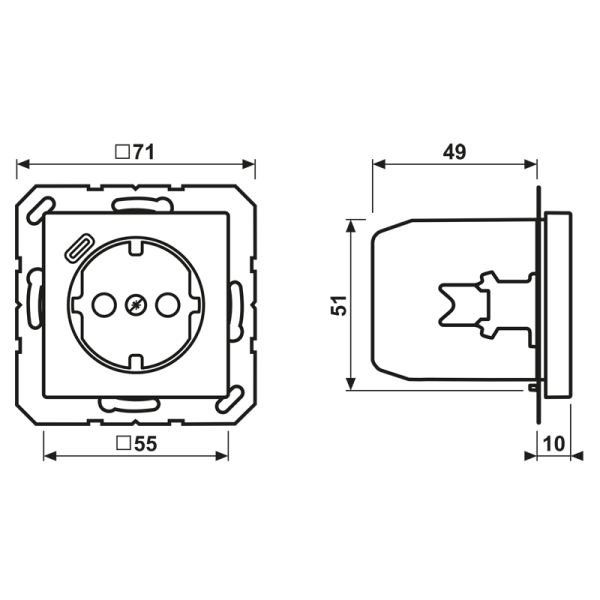 JUNG SCHUKOsteckdose m.USB A1520-18CWW Typ C