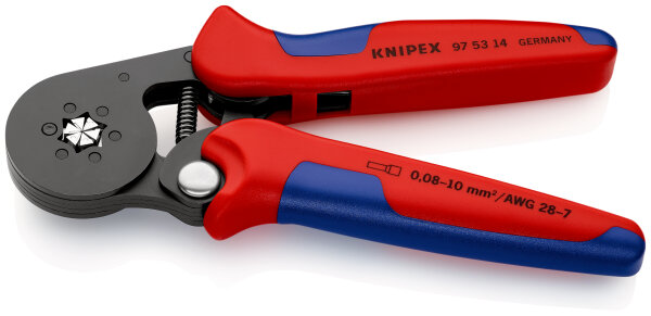 KNIPEX 97 53 14 Selbsteinstellende Crimpzange für Aderendhülsen mit Seiteneinführung 0,08 - 6,0 mm²