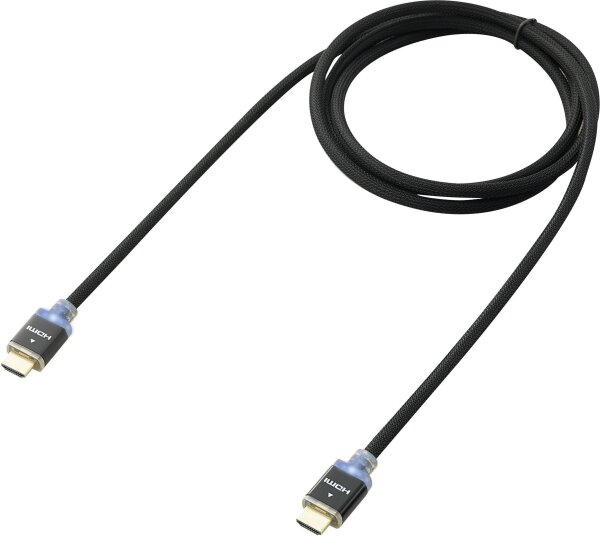 CONRAD HDMI Anschlusskabel mit LED [1x HDMI-Stecker - 1x HDMI-Stecker] 2 m Schwarz SpeaKa Profession