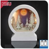 HELLUM 522907 LED-Szenerie Winterliche Kirche und...