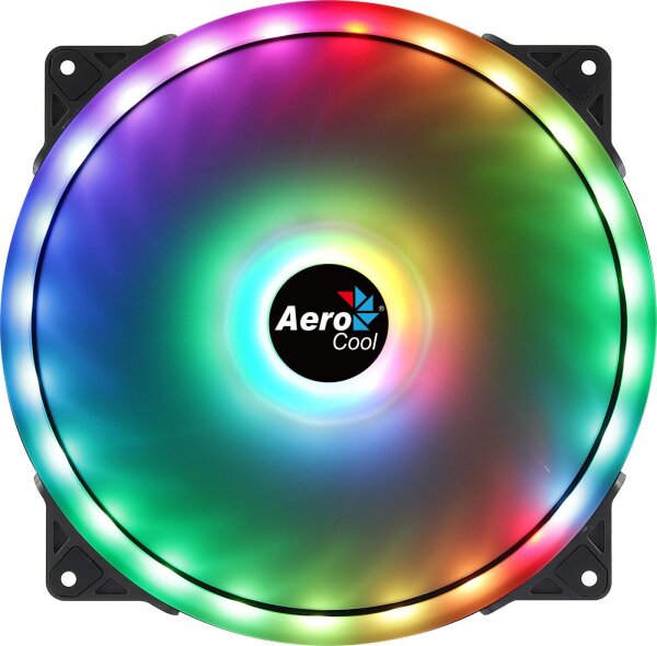 AEROCOOL Duo 20 Computergehäuse Ventilator 20 cm Schwarz (AEROPGSDUO20ARGB-6P)